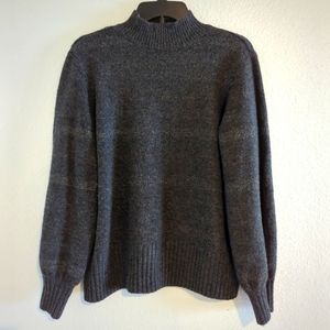 Marled Long-sleeve Gray Knit Sweater Soft Cozy Size Large